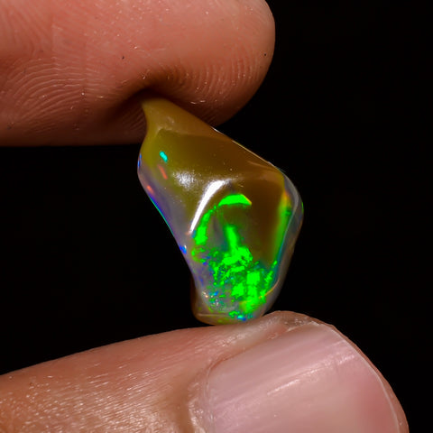 Fabulous Top Grade Quality 100% Natural Welo Fire Brown Ethiopian Opal Polished Rough Gemstone For Making Jewelry 16X8X6 MM 3 Cts. KR08-35 Sunkarton
