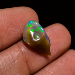 Fabulous Top Grade Quality 100% Natural Welo Fire Brown Ethiopian Opal Polished Rough Gemstone For Making Jewelry 16X8X6 MM 3 Cts. KR08-35 Sunkarton