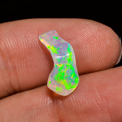 Fantastic Top Grade Quality 100% Natural Welo Fire White Ethiopian Opal Polished Rough Gemstone For Making Jewelry 14X6X5 MM 1.5 Cts KR08-36 Sunkarton