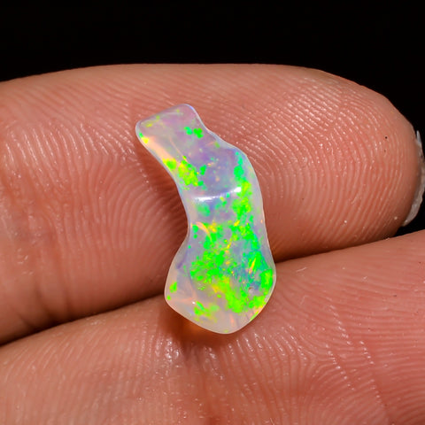 Fantastic Top Grade Quality 100% Natural Welo Fire White Ethiopian Opal Polished Rough Gemstone For Making Jewelry 14X6X5 MM 1.5 Cts KR08-36 Sunkarton