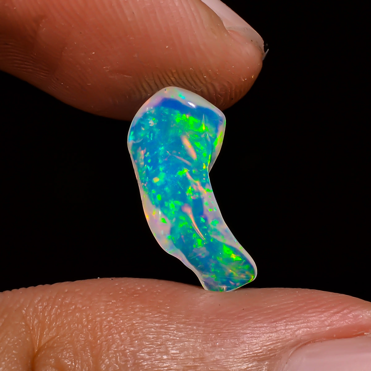 Fantastic Top Grade Quality 100% Natural Welo Fire White Ethiopian Opal Polished Rough Gemstone For Making Jewelry 14X6X5 MM 1.5 Cts KR08-36 Sunkarton