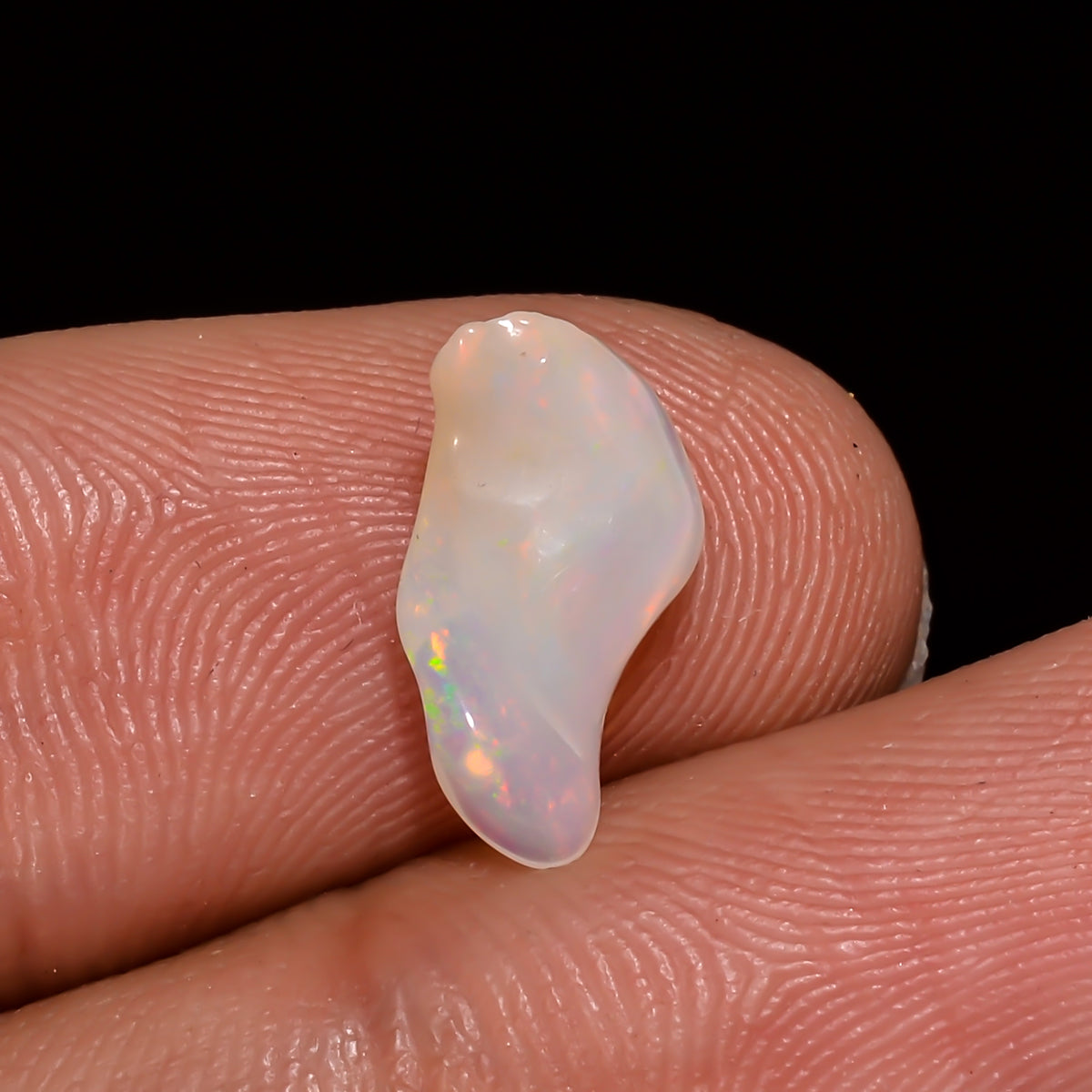 Gorgeous Top Grade Quality 100% Natural Welo Fire White Ethiopian Opal Polished Rough Gemstone For Making Jewelry 12X6X4 MM 1 Cts. KR08-37 Sunkarton