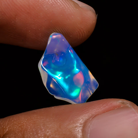 Immaculate Top Grade Quality 100% Natural Welo Fire White Ethiopian Opal Polished Rough Gemstone For Making Jewelry 13X7X4 MM 2 Cts. KR08-38 Sunkarton