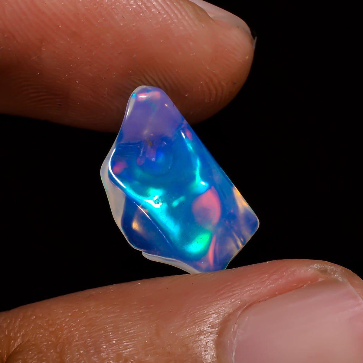 Immaculate Top Grade Quality 100% Natural Welo Fire White Ethiopian Opal Polished Rough Gemstone For Making Jewelry 13X7X4 MM 2 Cts. KR08-38 Sunkarton