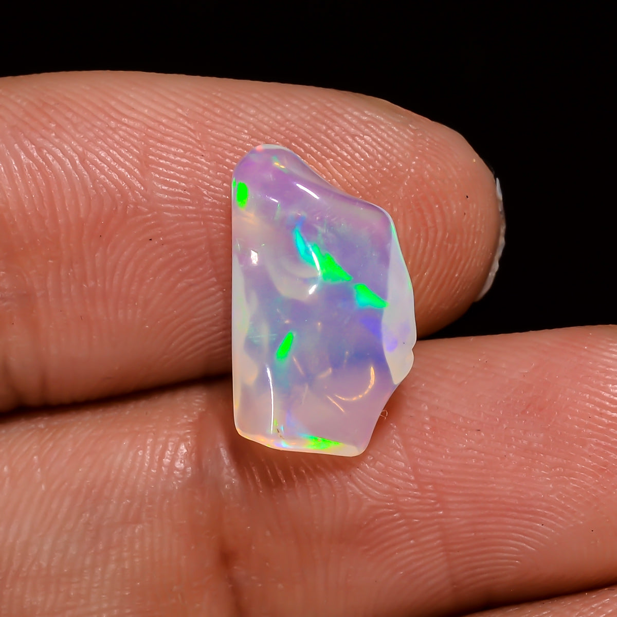 Immaculate Top Grade Quality 100% Natural Welo Fire White Ethiopian Opal Polished Rough Gemstone For Making Jewelry 13X7X4 MM 2 Cts. KR08-38 Sunkarton