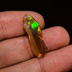 Incredible Top Grade Quality 100% Natural Welo Fire Brown Ethiopian Opal Polished Rough Gemstone For Making Jewelry 25X8X3 MM 3 Cts. KR08-39 Sunkarton
