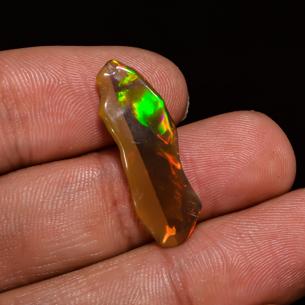 Incredible Top Grade Quality 100% Natural Welo Fire Brown Ethiopian Opal Polished Rough Gemstone For Making Jewelry 25X8X3 MM 3 Cts. KR08-39 Sunkarton