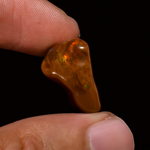 Mind Blowing A One Quality 100% Natural Welo Fire Brown Ethiopian Opal Polished Rough Gemstone For Making Jewelry 18X11X8 MM 6.5 Cts KR08-41 Sunkarton