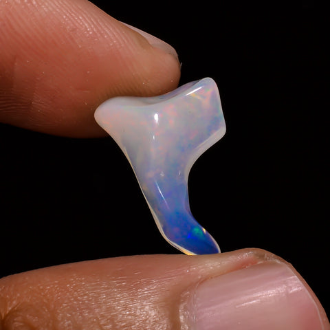 Stunning Top Grade Quality 100% Natural Welo Fire White Ethiopian Opal Polished Rough Gemstone For Making Jewelry 15X10X5 MM 3 Cts. KR08-45 Sunkarton