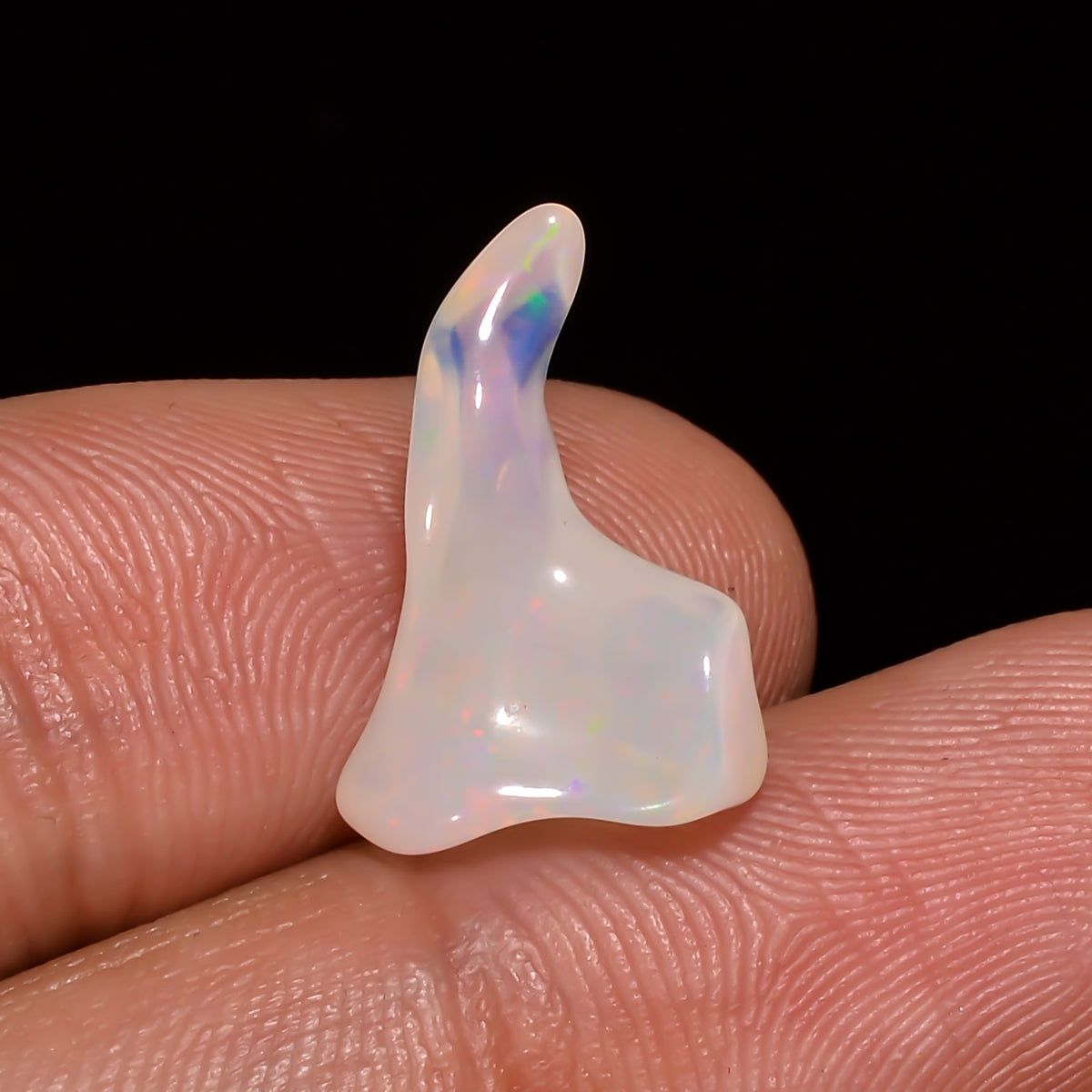 Stunning Top Grade Quality 100% Natural Welo Fire White Ethiopian Opal Polished Rough Gemstone For Making Jewelry 15X10X5 MM 3 Cts. KR08-45 Sunkarton