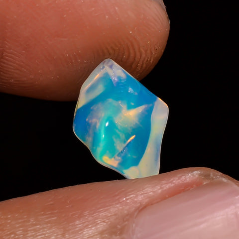 Supreme Top Grade Quality 100% Natural Welo Fire White Ethiopian Opal Polished Rough Loose Gemstone For Making Jewelry 7X6X5MM 2 Cts KR08-46 Sunkarton