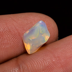 Supreme Top Grade Quality 100% Natural Welo Fire White Ethiopian Opal Polished Rough Loose Gemstone For Making Jewelry 7X6X5MM 2 Cts KR08-46 Sunkarton