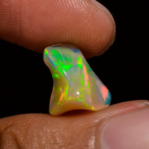 Terrific Top Grade Quality 100% Natural Welo Fire White Ethiopian Opal Polished Rough Gemstone For Making Jewelry 11X9X7 MM 2.5 Cts. KR08-48 Sunkarton