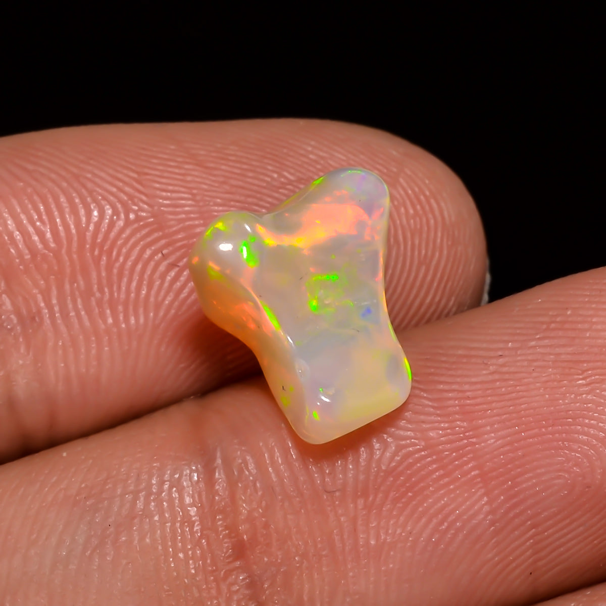 Terrific Top Grade Quality 100% Natural Welo Fire White Ethiopian Opal Polished Rough Gemstone For Making Jewelry 11X9X7 MM 2.5 Cts. KR08-48 Sunkarton