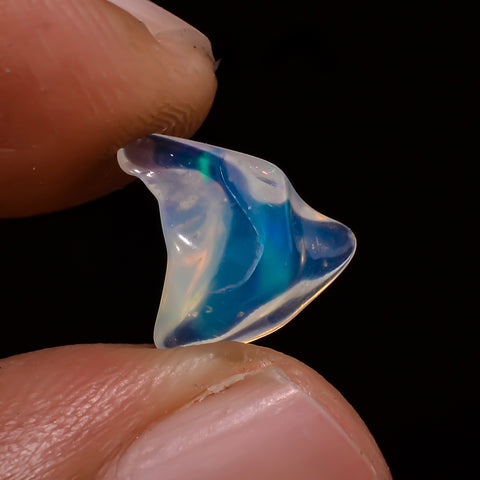 Unique Top Grade Quality 100% Natural Welo Fire White Ethiopian Opal Polished Rough Loose Gemstone For Making Jewelry 11X8X4MM 1 Cts KR08-49 Sunkarton