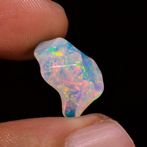 Wonderful Top Grade Quality 100% Natural Welo Fire White Ethiopian Opal Polished Rough Gemstone For Making Jewelry 14X7X6 MM 3 Cts. KR08-50 Sunkarton