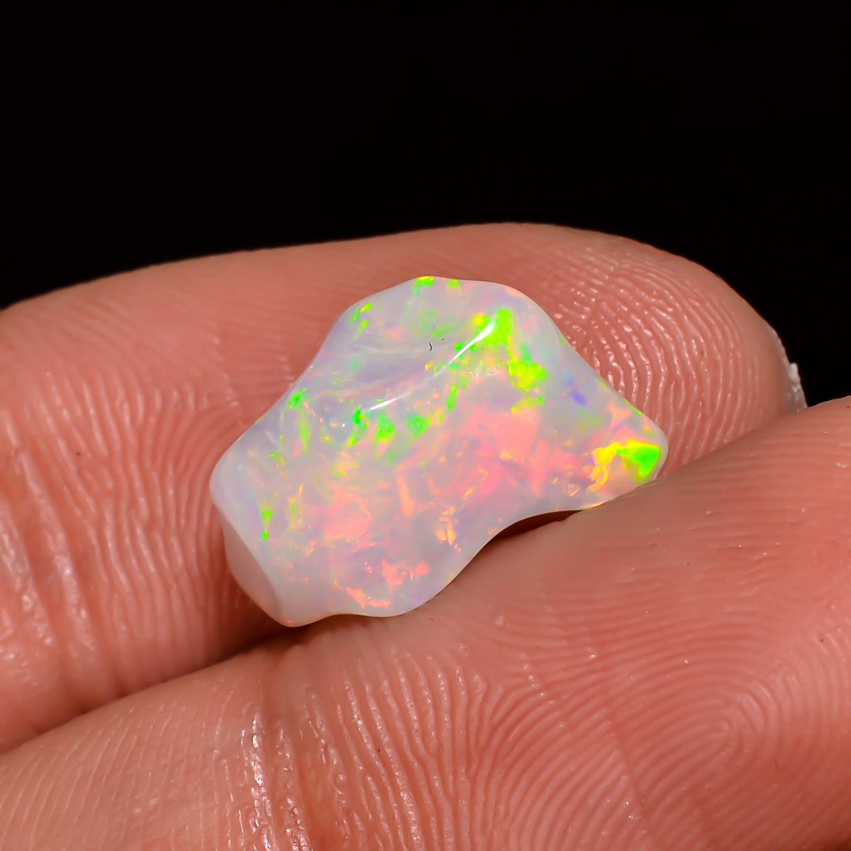 Wonderful Top Grade Quality 100% Natural Welo Fire White Ethiopian Opal Polished Rough Gemstone For Making Jewelry 14X7X6 MM 3 Cts. KR08-50 Sunkarton