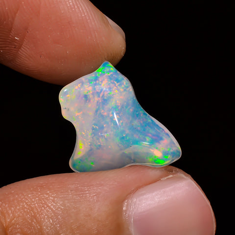 Attractive Top Grade Quality 100% Natural Welo Fire White Ethiopian Opal Polished Rough Gemstone For Making Jewelry 17X12X6 MM 4 Cts KR08-52 Sunkarton