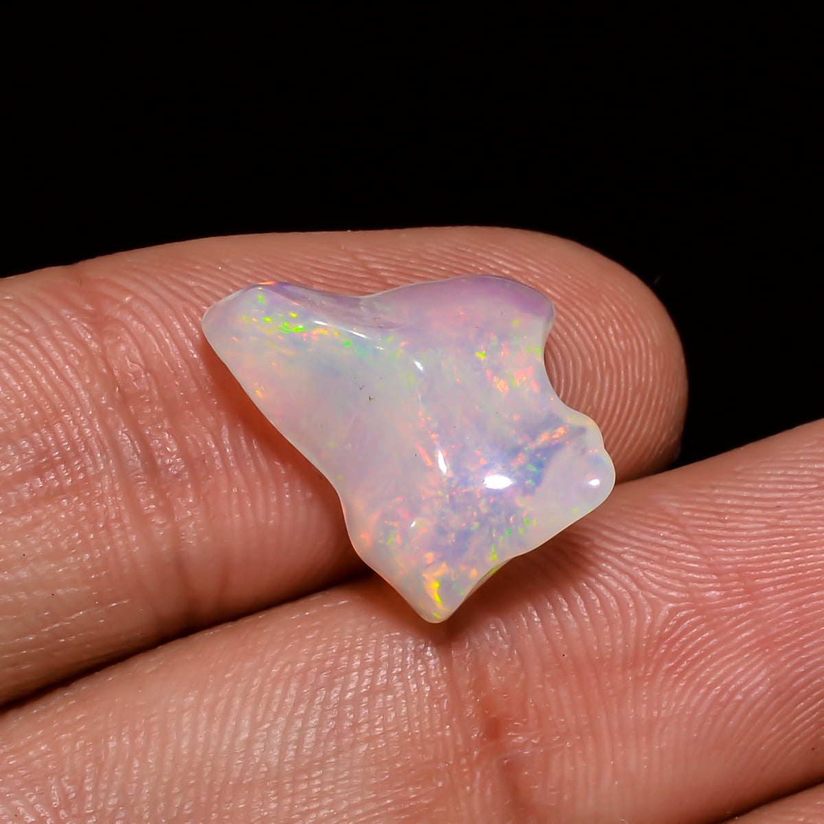 Attractive Top Grade Quality 100% Natural Welo Fire White Ethiopian Opal Polished Rough Gemstone For Making Jewelry 17X12X6 MM 4 Cts KR08-52 Sunkarton