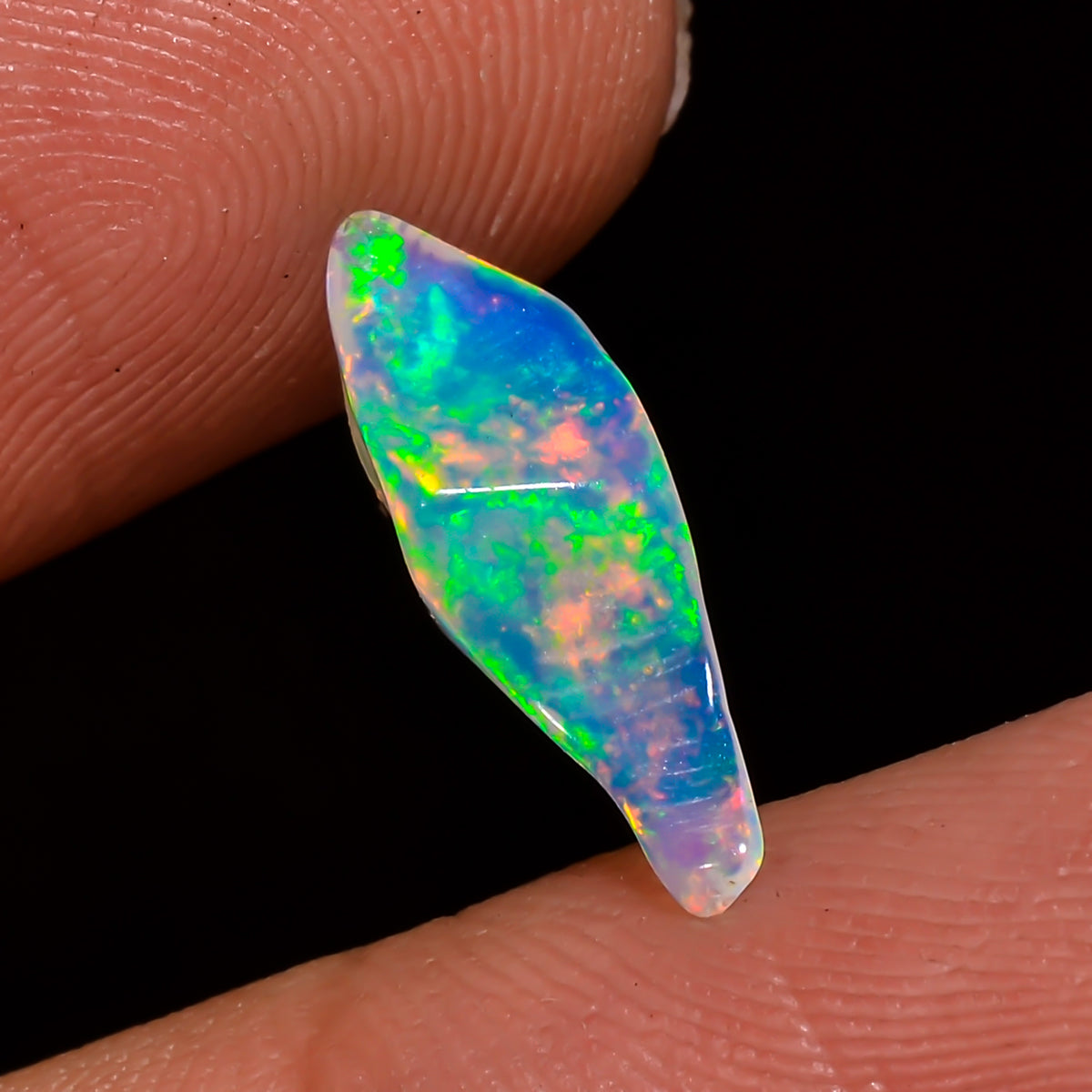 Awesome Top Grade Quality 100% Natural Welo Fire White Ethiopian Opal Polished Rough Loose Gemstone For Making Jewelry 15X5X4MM 1 Cts KR0853 Sunkarton