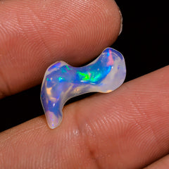 Classic Top Grade Quality 100% Natural Welo Fire White Ethiopian Opal Polished Rough Gemstone For Making Jewelry 16X10X5 MM 2.5 Cts. KR08-55 Sunkarton