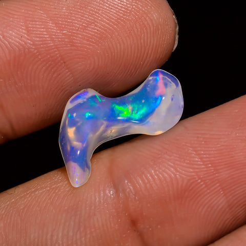 Classic Top Grade Quality 100% Natural Welo Fire White Ethiopian Opal Polished Rough Gemstone For Making Jewelry 16X10X5 MM 2.5 Cts. KR08-55 Sunkarton