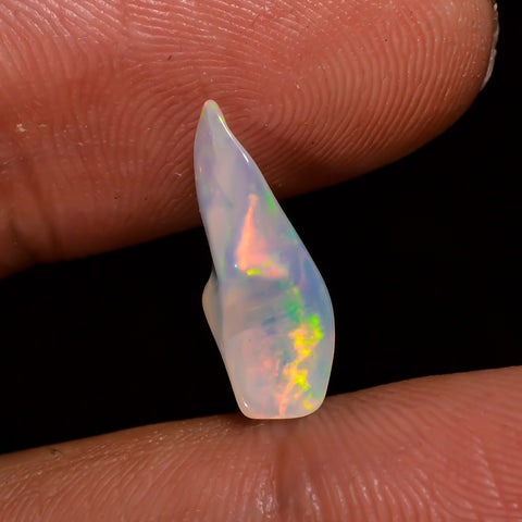 Dazzling Top Grade Quality 100% Natural Welo Fire White Ethiopian Opal Polished Rough Gemstone For Making Jewelry 14X8X5 MM 1.5 Cts. KR08-56 Sunkarton