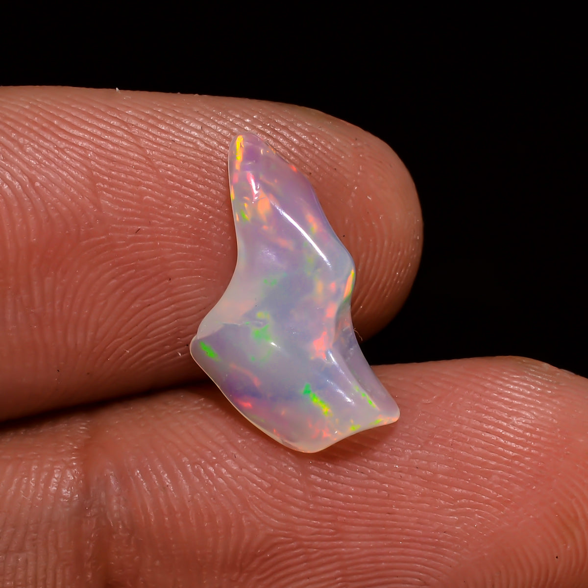 Dazzling Top Grade Quality 100% Natural Welo Fire White Ethiopian Opal Polished Rough Gemstone For Making Jewelry 14X8X5 MM 1.5 Cts. KR08-56 Sunkarton