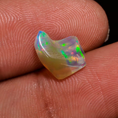 Excellent Top Grade Quality 100% Natural Welo Fire White Ethiopian Opal Polished Rough Gemstone For Making Jewelry 9X8X4 MM 1.5 Cts. KR08-57 Sunkarton