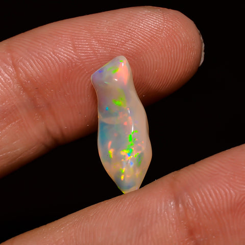 Elegant Top Grade Quality 100% Natural Welo Fire White Ethiopian Opal Polished Rough Loose Gemstone For Making Jewelry 18X7X6MM 3 Cts KR0859 Sunkarton