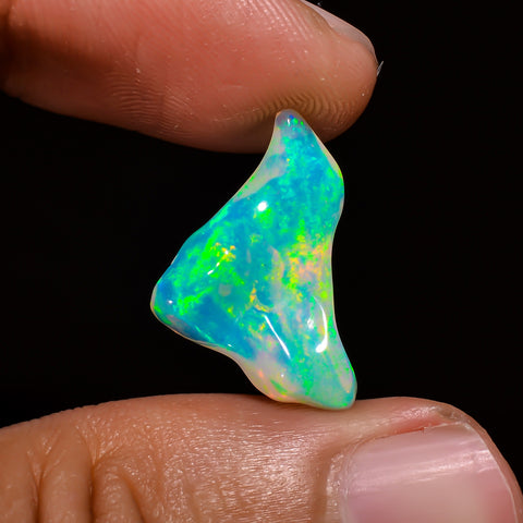 Beautiful Top Grade Quality 100% Natural Welo Fire Brown Ethiopian Opal Polished Rough Gemstone For Making Jewelry 16X15X7 MM 4.5 Cts KR08-4 Sunkarton