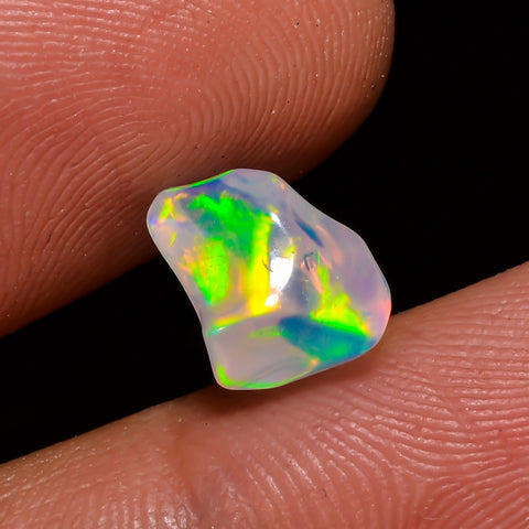 Fantastic Top Grade Quality 100% Natural Welo Fire White Ethiopian Opal Polished Rough Gemstone For Making Jewelry 9X8X6 MM 1.5 Cts. KR08-61 Sunkarton
