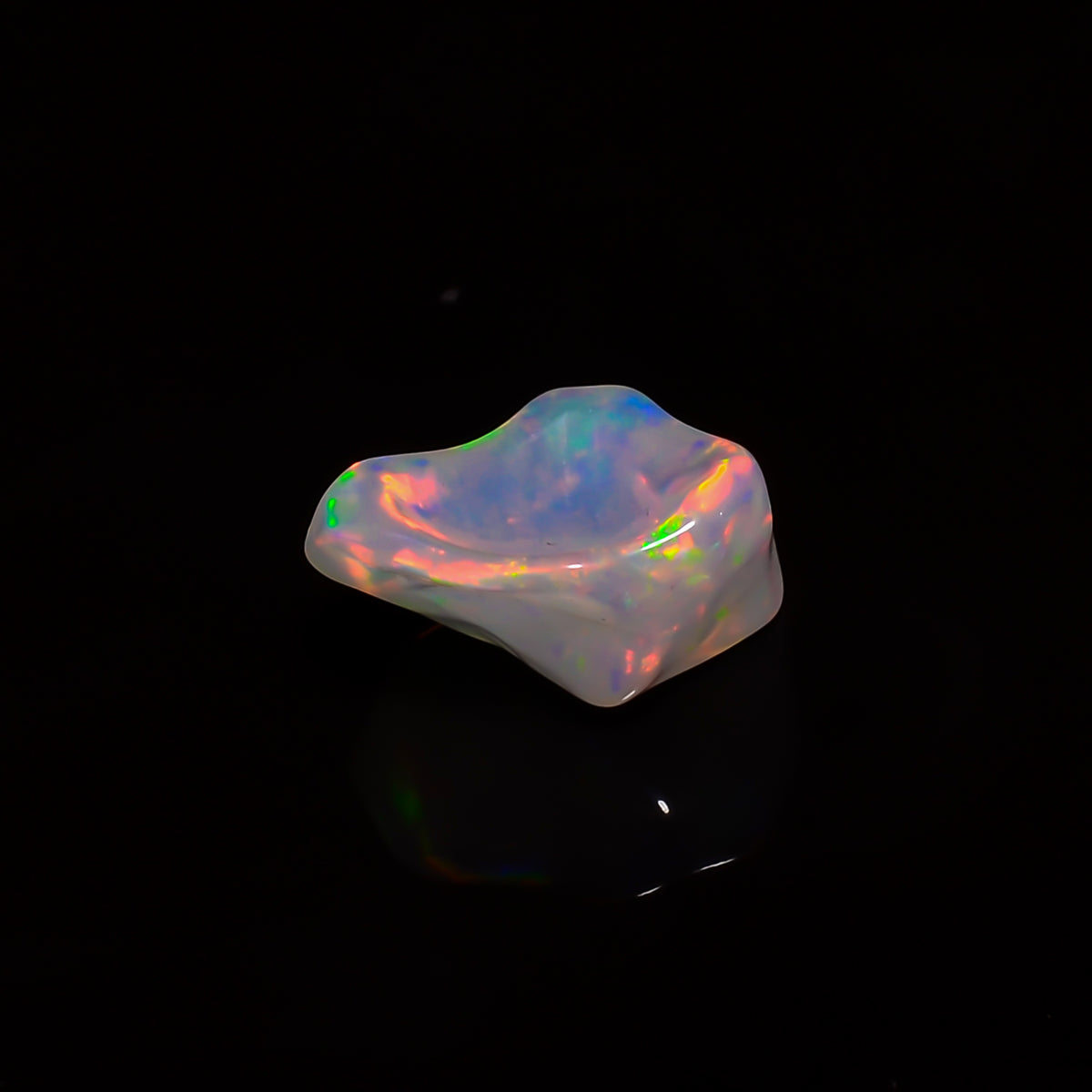 Gorgeous Top Grade Quality 100% Natural Welo Fire White Ethiopian Opal Polished Rough Gemstone For Making Jewelry 13X10X6 MM 3 Cts. KR08-62 Sunkarton