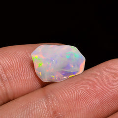 Gorgeous Top Grade Quality 100% Natural Welo Fire White Ethiopian Opal Polished Rough Gemstone For Making Jewelry 13X10X6 MM 3 Cts. KR08-62 Sunkarton