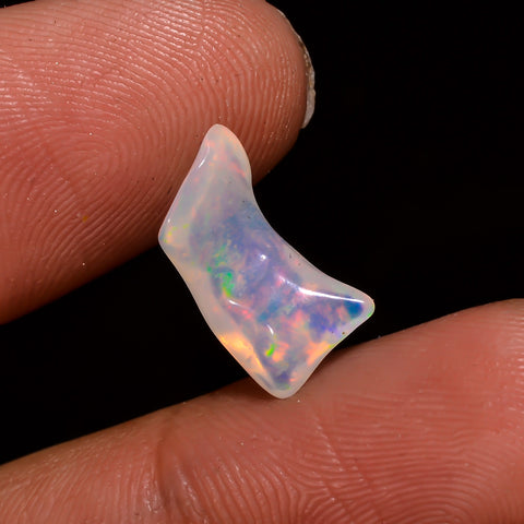 Mind Blowing Top Grade Quality 100% Natural Welo Fire White Ethiopian Opal Polished Rough Gemstone For Making Jewelry 12X6X4MM 2 Cts KR08-66 Sunkarton