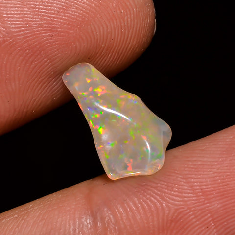 Splendid Top Grade Quality 100% Natural Welo Fire White Ethiopian Opal Polished Rough Gemstone For Making Jewelry 15X7X4 MM 2 Cts. KR08-68 Sunkarton