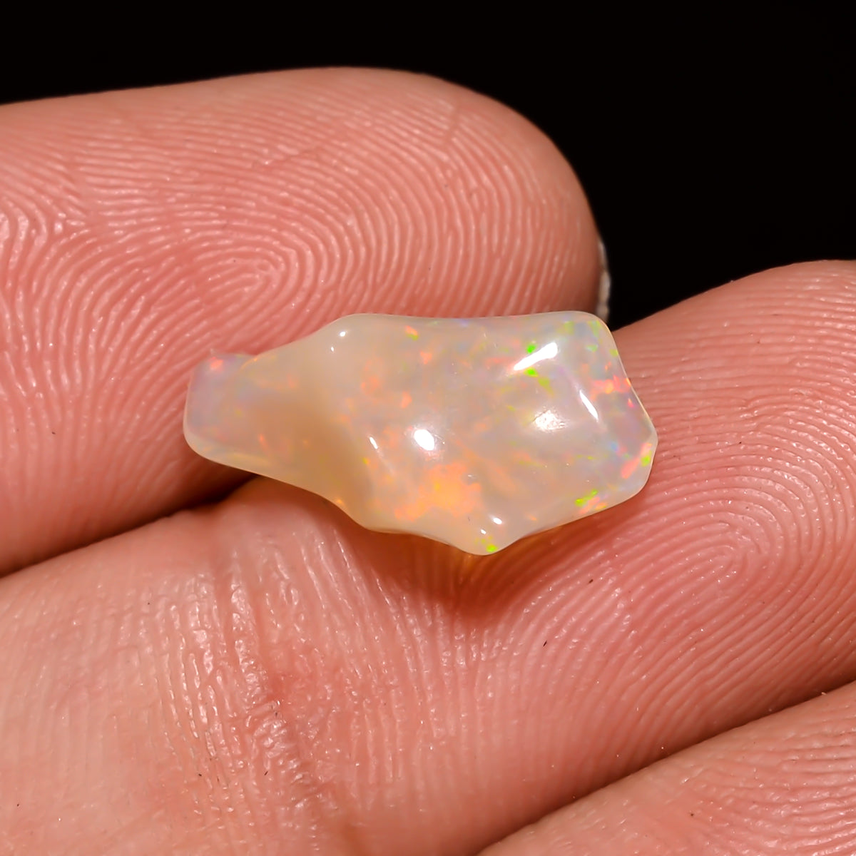 Splendid Top Grade Quality 100% Natural Welo Fire White Ethiopian Opal Polished Rough Gemstone For Making Jewelry 15X7X4 MM 2 Cts. KR08-68 Sunkarton