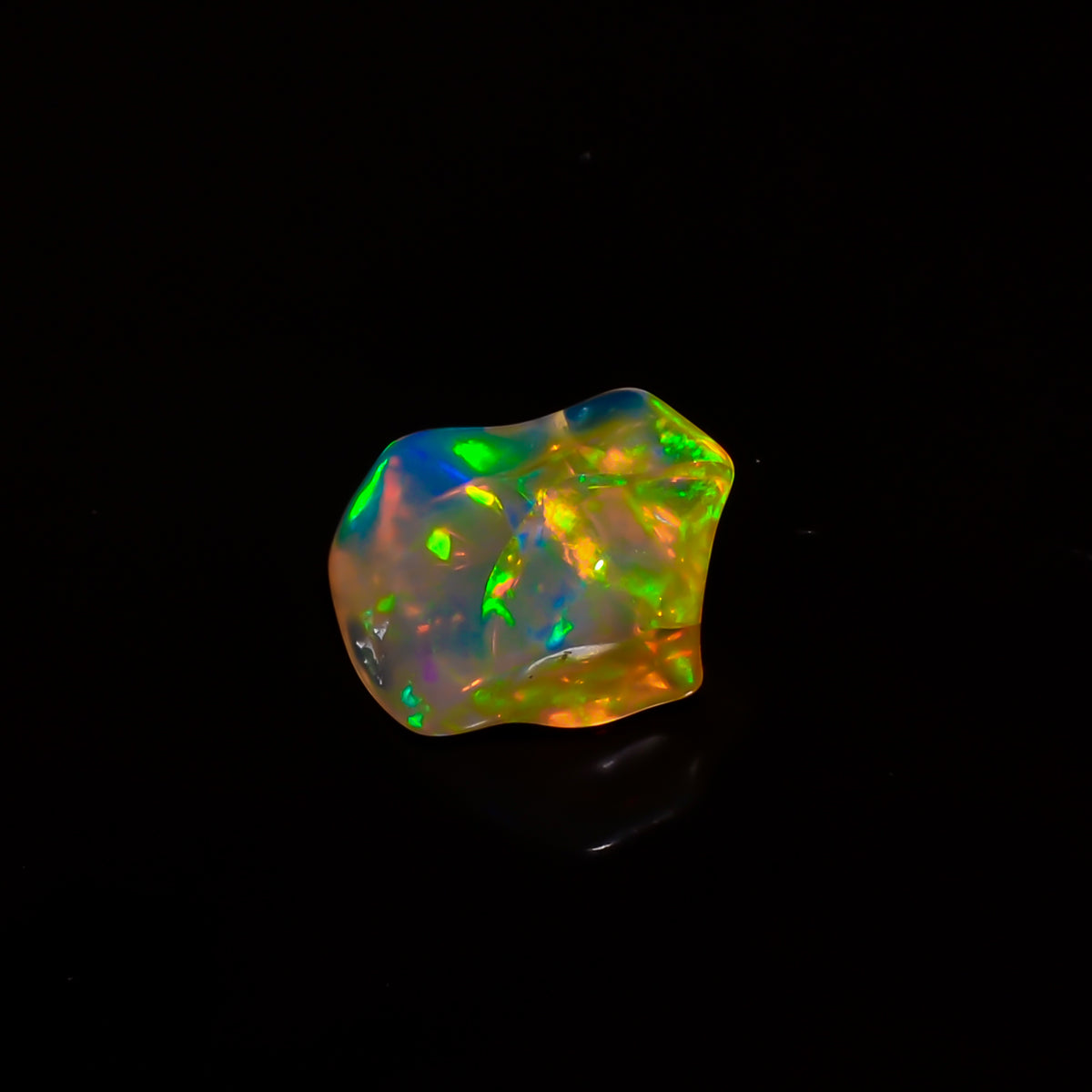 Dazzling Top Grade Quality 100% Natural Welo Fire Brown Ethiopian Opal Polished Rough Gemstone For Making Jewelry 13X10X7 MM 4 Cts. KR08-6 Sunkarton