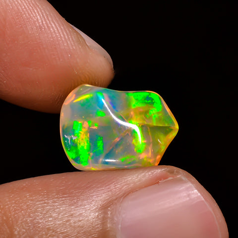 Dazzling Top Grade Quality 100% Natural Welo Fire Brown Ethiopian Opal Polished Rough Gemstone For Making Jewelry 13X10X7 MM 4 Cts. KR08-6 Sunkarton