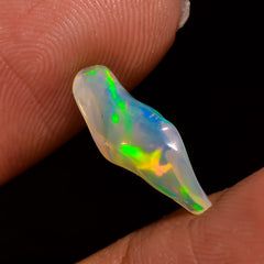 Stunning Top Grade Quality 100% Natural Welo Fire White Ethiopian Opal Polished Rough Gemstone For Making Jewelry 15X5X4 MM 1.5 Cts. KR08-70 Sunkarton