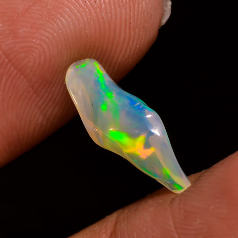 Stunning Top Grade Quality 100% Natural Welo Fire White Ethiopian Opal Polished Rough Gemstone For Making Jewelry 15X5X4 MM 1.5 Cts. KR08-70 Sunkarton
