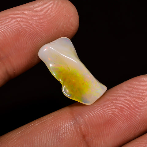Terrific Top Grade Quality 100% Natural Welo Fire White Ethiopian Opal Polished Rough Gemstone For Making Jewelry 18X10X5 MM 4 Cts. KR08-73 Sunkarton