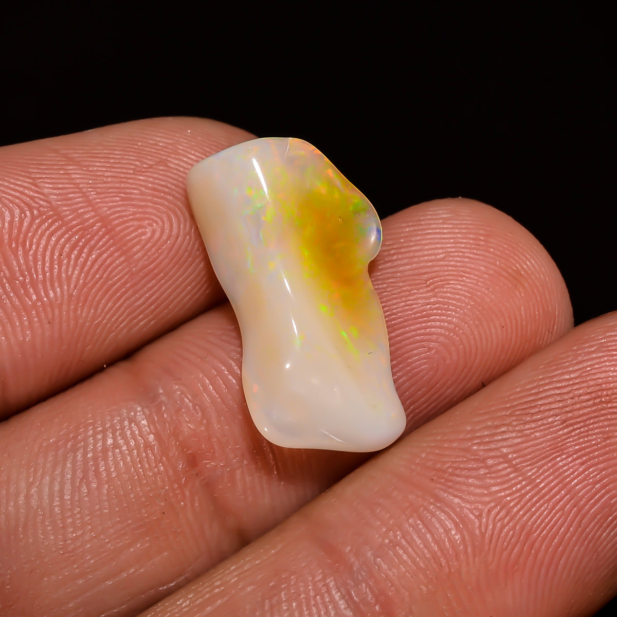 Terrific Top Grade Quality 100% Natural Welo Fire White Ethiopian Opal Polished Rough Gemstone For Making Jewelry 18X10X5 MM 4 Cts. KR08-73 Sunkarton