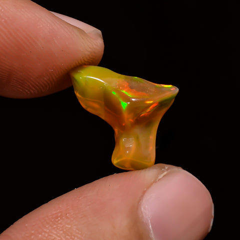 Awesome Top Grade Quality 100% Natural Welo Fire Brown Ethiopian Opal Polished Rough Gemstone For Making Jewelry 16X11X5 MM 3 Cts. KR08-78 Sunkarton