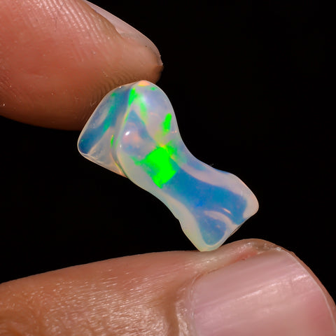 Excellent Top Grade Quality 100% Natural Welo Fire White Ethiopian Opal Polished Rough Gemstone For Making Jewelry 14X8X6 MM 3 Cts. KR08-7 Sunkarton