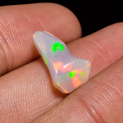 Excellent Top Grade Quality 100% Natural Welo Fire White Ethiopian Opal Polished Rough Gemstone For Making Jewelry 14X8X6 MM 3 Cts. KR08-7 Sunkarton