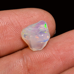 Dazzling Top Grade Quality 100% Natural Welo Fire White Ethiopian Opal Polished Rough Loose Gemstone For Making Jewelry 9X8X6MM 2 Cts KR0881 Sunkarton