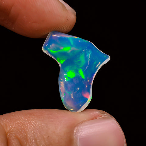 Excellent Top Grade Quality 100% Natural Welo Fire White Ethiopian Opal Polished Rough Gemstone For Making Jewelry 19X12X3MM 2.5 Cts KR08-82 Sunkarton