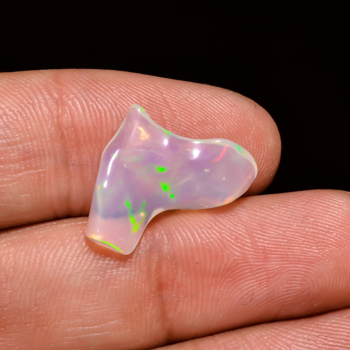 Excellent Top Grade Quality 100% Natural Welo Fire White Ethiopian Opal Polished Rough Gemstone For Making Jewelry 19X12X3MM 2.5 Cts KR08-82 Sunkarton