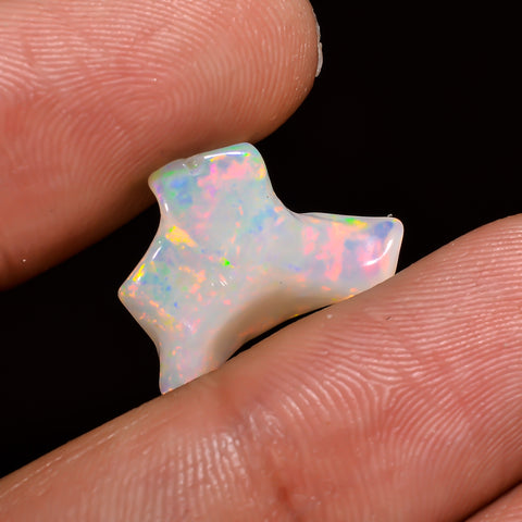 Elegant Top Grade Quality 100% Natural Welo Fire White Ethiopian Opal Polished Rough Gemstone For Making Jewelry 17X12X6 MM 4.5 Cts. KR08-84 Sunkarton
